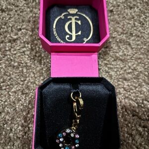 Juicy Couture Black and Gold Key Holder with Multicolor Gems